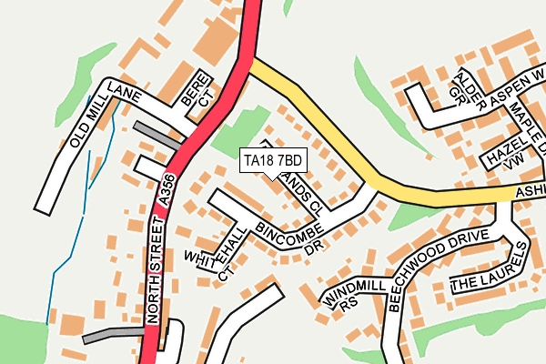 TA18 7BD map - OS OpenMap – Local (Ordnance Survey)