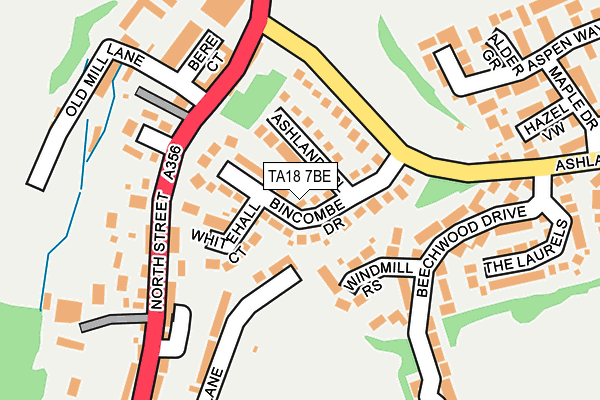 TA18 7BE map - OS OpenMap – Local (Ordnance Survey)