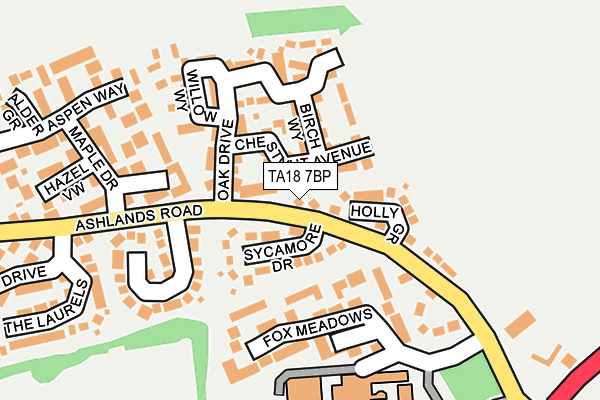 TA18 7BP map - OS OpenMap – Local (Ordnance Survey)