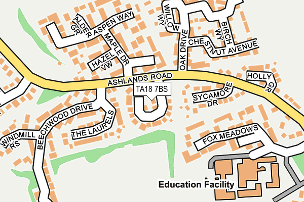 TA18 7BS map - OS OpenMap – Local (Ordnance Survey)