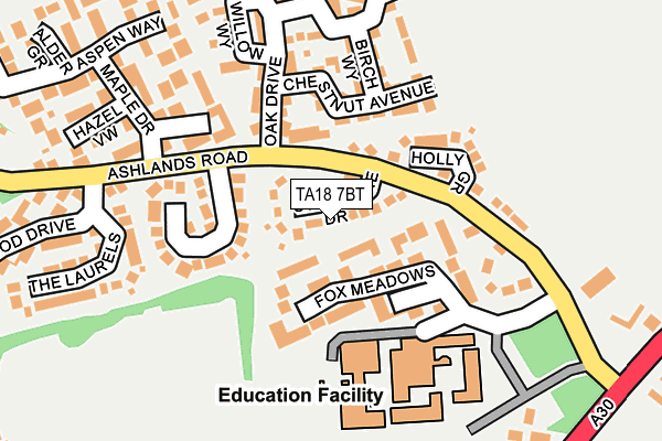 TA18 7BT map - OS OpenMap – Local (Ordnance Survey)