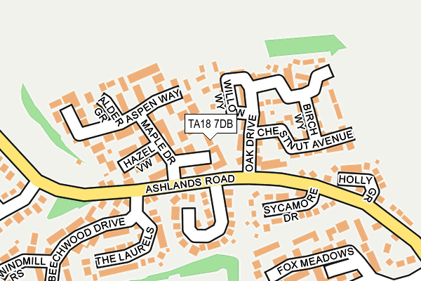 TA18 7DB map - OS OpenMap – Local (Ordnance Survey)