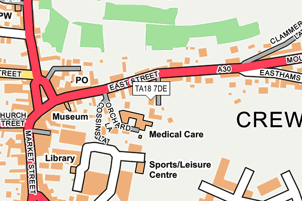 TA18 7DE map - OS OpenMap – Local (Ordnance Survey)