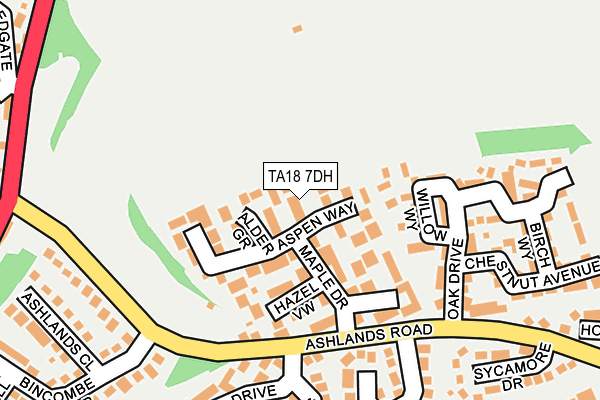 TA18 7DH map - OS OpenMap – Local (Ordnance Survey)