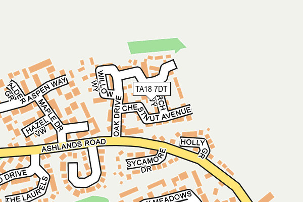 TA18 7DT map - OS OpenMap – Local (Ordnance Survey)
