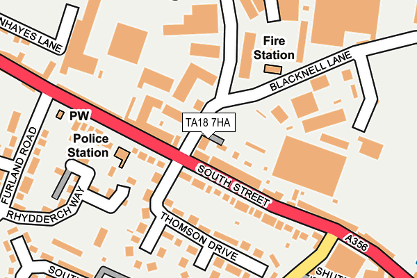 TA18 7HA map - OS OpenMap – Local (Ordnance Survey)