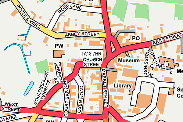 TA18 7HR map - OS OpenMap – Local (Ordnance Survey)