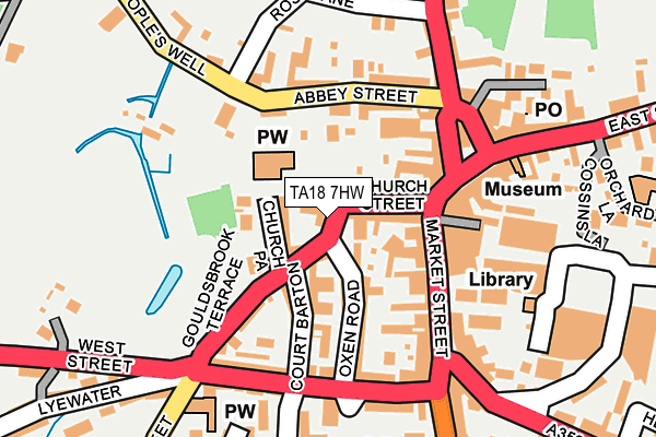 TA18 7HW map - OS OpenMap – Local (Ordnance Survey)