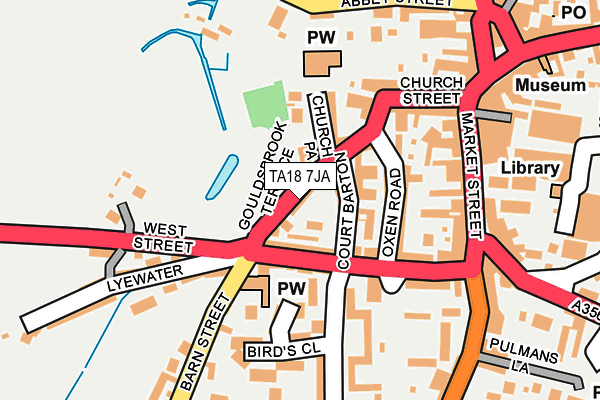 TA18 7JA map - OS OpenMap – Local (Ordnance Survey)