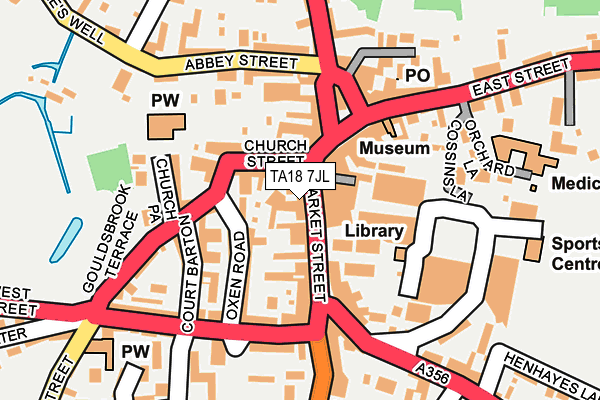 TA18 7JL map - OS OpenMap – Local (Ordnance Survey)