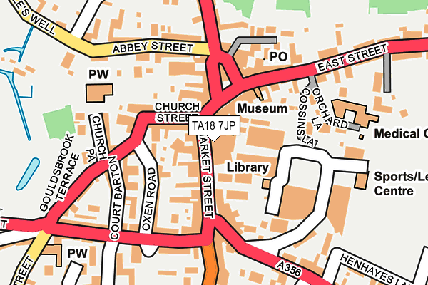 TA18 7JP map - OS OpenMap – Local (Ordnance Survey)