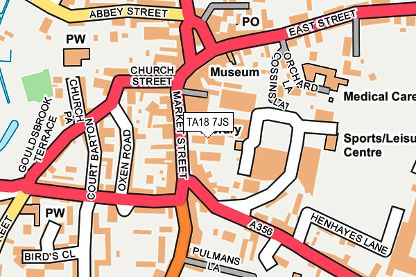 TA18 7JS map - OS OpenMap – Local (Ordnance Survey)