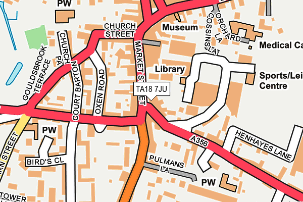 TA18 7JU map - OS OpenMap – Local (Ordnance Survey)