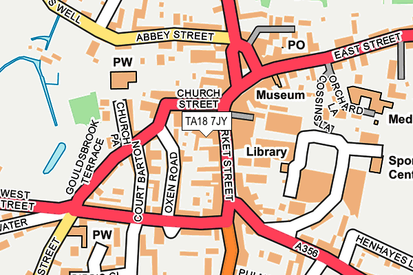 TA18 7JY map - OS OpenMap – Local (Ordnance Survey)