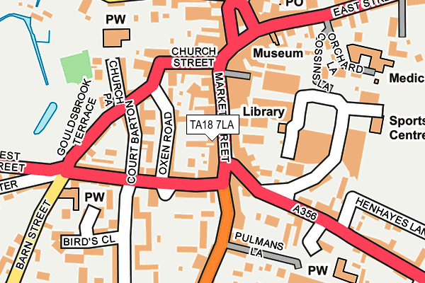 TA18 7LA map - OS OpenMap – Local (Ordnance Survey)