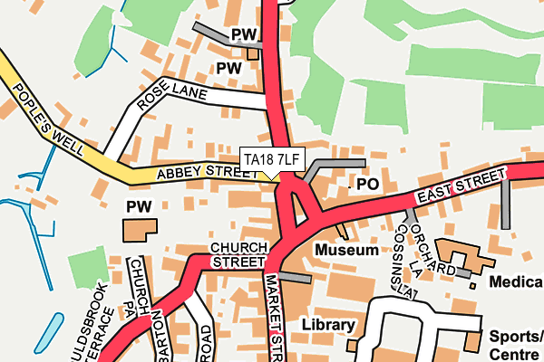 TA18 7LF map - OS OpenMap – Local (Ordnance Survey)