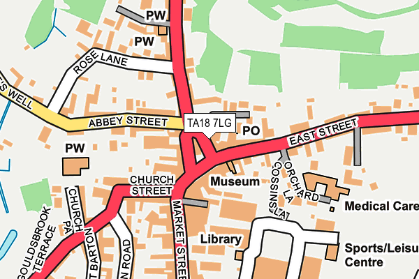 TA18 7LG map - OS OpenMap – Local (Ordnance Survey)