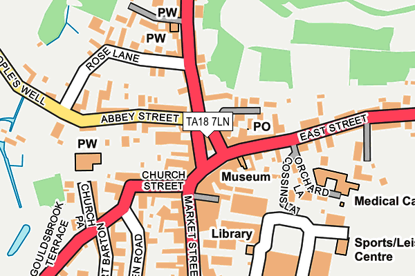 TA18 7LN map - OS OpenMap – Local (Ordnance Survey)