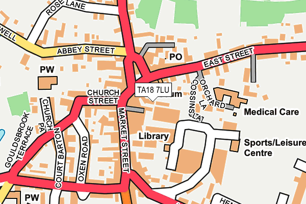 TA18 7LU map - OS OpenMap – Local (Ordnance Survey)