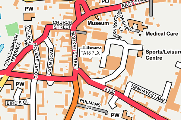 TA18 7LX map - OS OpenMap – Local (Ordnance Survey)