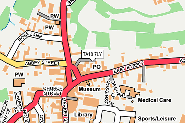 TA18 7LY map - OS OpenMap – Local (Ordnance Survey)