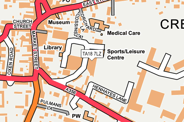 TA18 7LZ map - OS OpenMap – Local (Ordnance Survey)