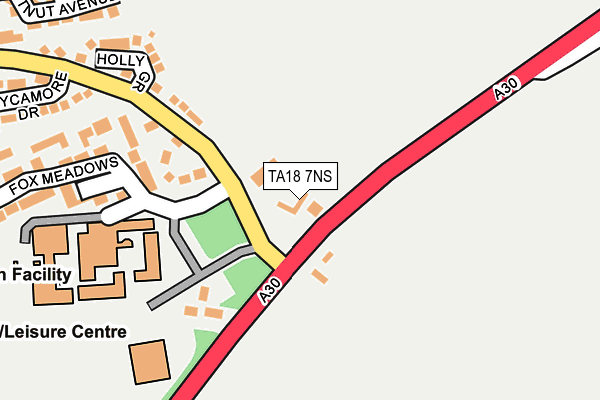 TA18 7NS map - OS OpenMap – Local (Ordnance Survey)