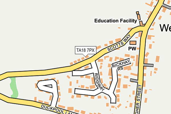 TA18 7PX map - OS OpenMap – Local (Ordnance Survey)
