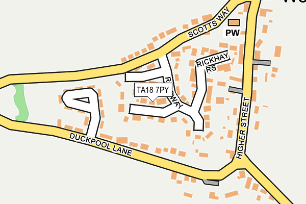 TA18 7PY map - OS OpenMap – Local (Ordnance Survey)