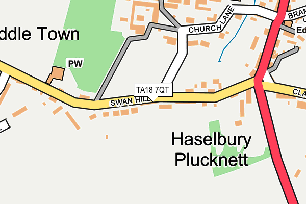 TA18 7QT map - OS OpenMap – Local (Ordnance Survey)
