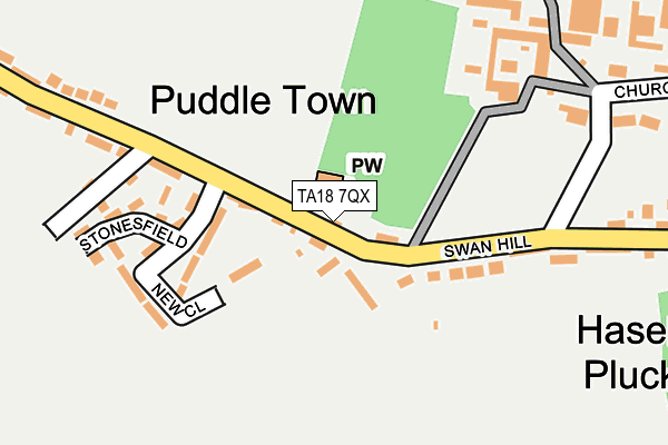 TA18 7QX map - OS OpenMap – Local (Ordnance Survey)