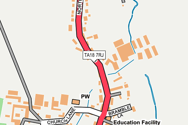 TA18 7RJ map - OS OpenMap – Local (Ordnance Survey)