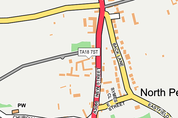 TA18 7ST map - OS OpenMap – Local (Ordnance Survey)