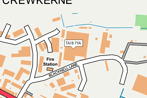 TA18 7YA map - OS OpenMap – Local (Ordnance Survey)