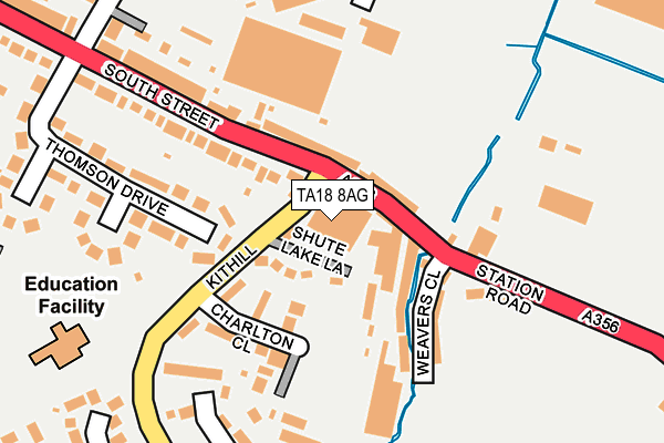 TA18 8AG map - OS OpenMap – Local (Ordnance Survey)