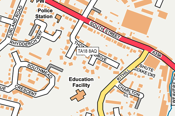 TA18 8AQ map - OS OpenMap – Local (Ordnance Survey)