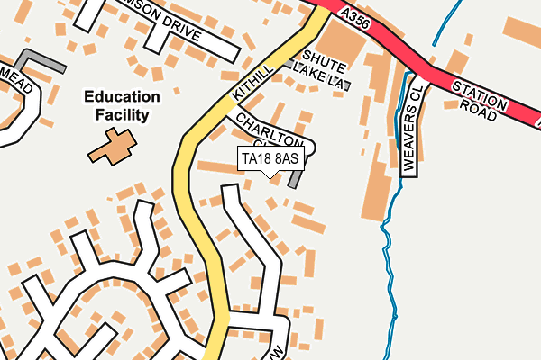TA18 8AS map - OS OpenMap – Local (Ordnance Survey)