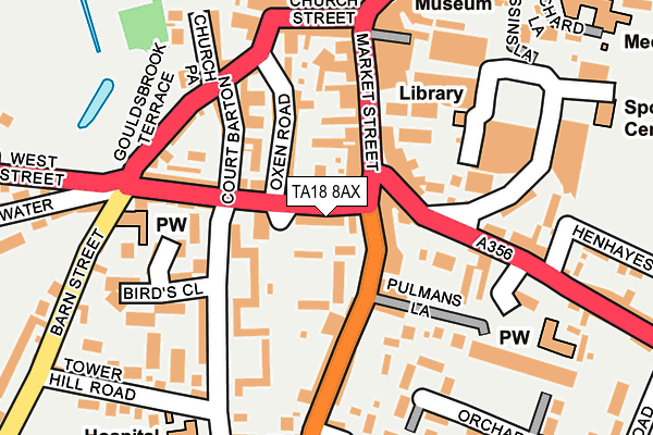 TA18 8AX map - OS OpenMap – Local (Ordnance Survey)