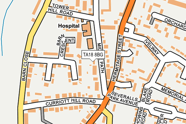 TA18 8BG map - OS OpenMap – Local (Ordnance Survey)