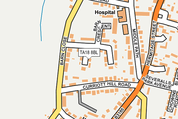 TA18 8BL map - OS OpenMap – Local (Ordnance Survey)