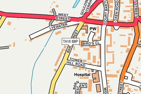 TA18 8BP map - OS OpenMap – Local (Ordnance Survey)