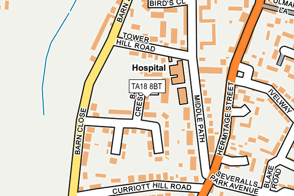 TA18 8BT map - OS OpenMap – Local (Ordnance Survey)