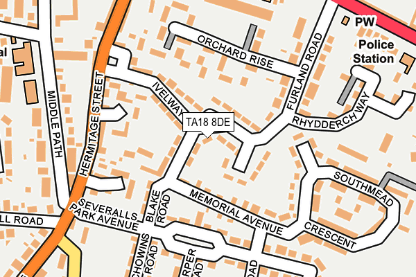 TA18 8DE map - OS OpenMap – Local (Ordnance Survey)