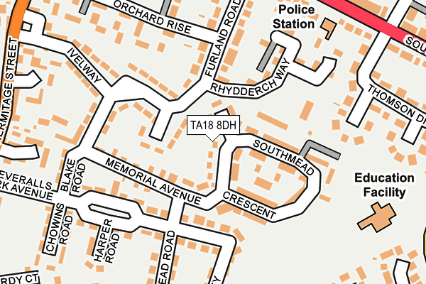 TA18 8DH map - OS OpenMap – Local (Ordnance Survey)