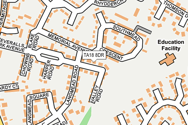 TA18 8DR map - OS OpenMap – Local (Ordnance Survey)
