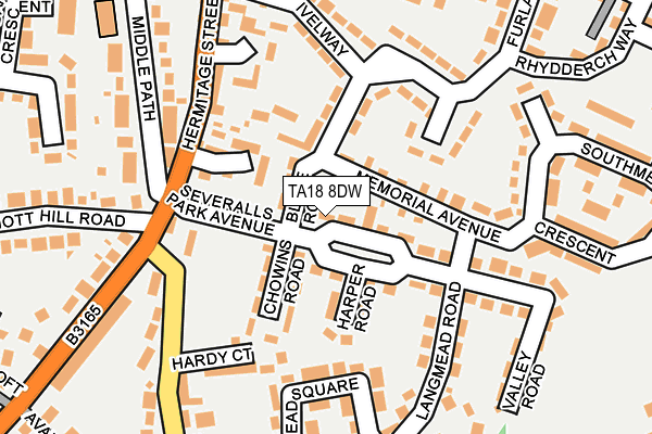 TA18 8DW map - OS OpenMap – Local (Ordnance Survey)