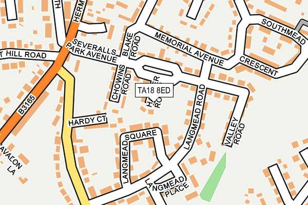 TA18 8ED map - OS OpenMap – Local (Ordnance Survey)
