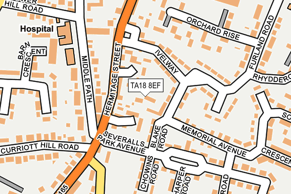 TA18 8EF map - OS OpenMap – Local (Ordnance Survey)