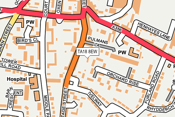 TA18 8EW map - OS OpenMap – Local (Ordnance Survey)