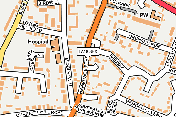 TA18 8EX map - OS OpenMap – Local (Ordnance Survey)